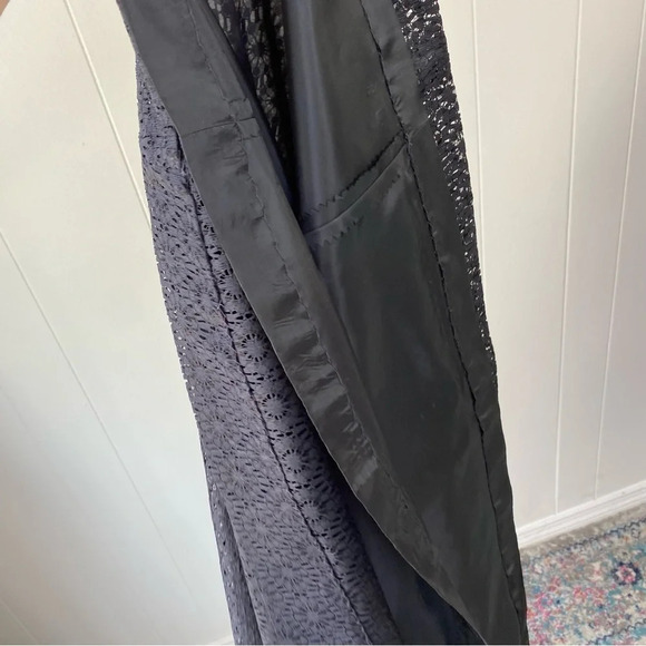 Vintage Black Lace Alice Of California Set Sz S Maxi Skirt & Top Crop Sleeveless - Picture 5 of 15